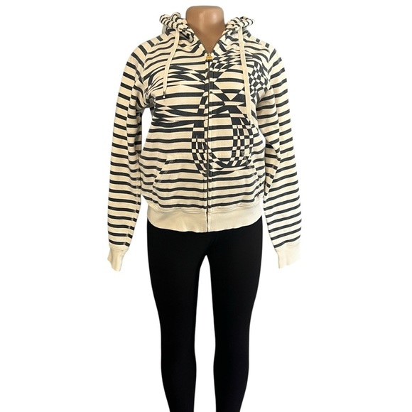 TNA Aritzia Navy Blue and White Striped Jacket - Picture 2 of 8